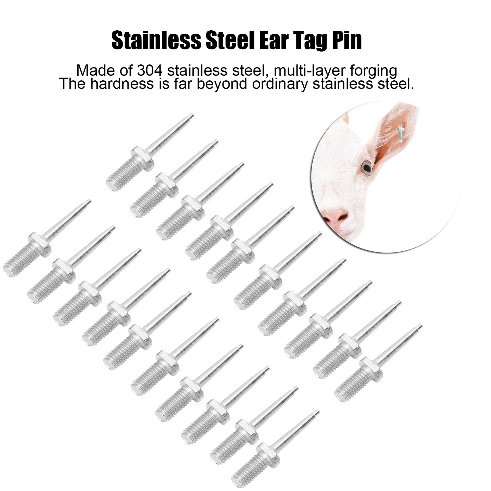20pcs Ear Tag Pin Cattle Sheep Livestock Ear Tag Mounting Pliers Free