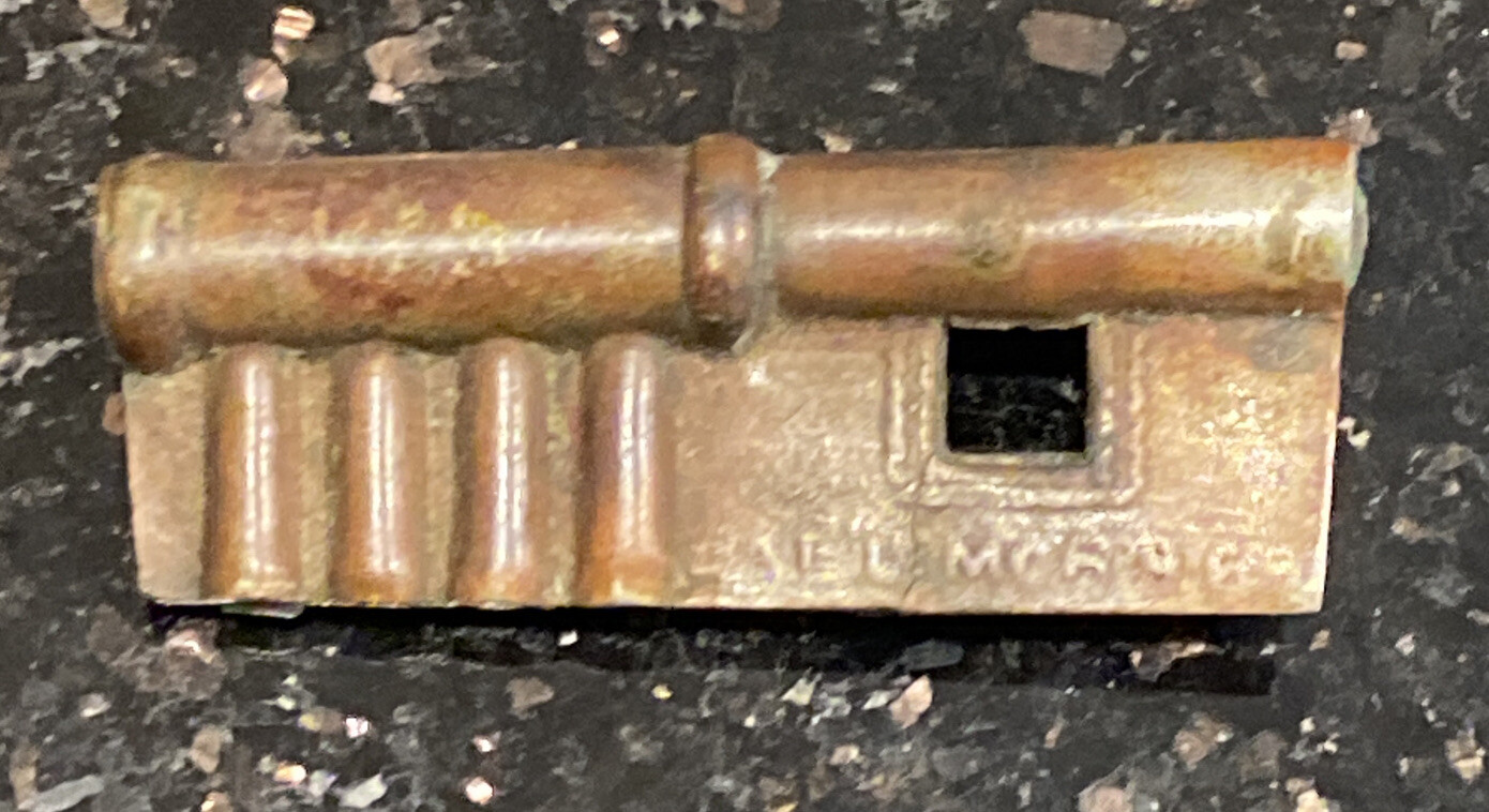 Shepardson Key Insert Lock Keyhole Guard Patent June 15, 1881 Rare