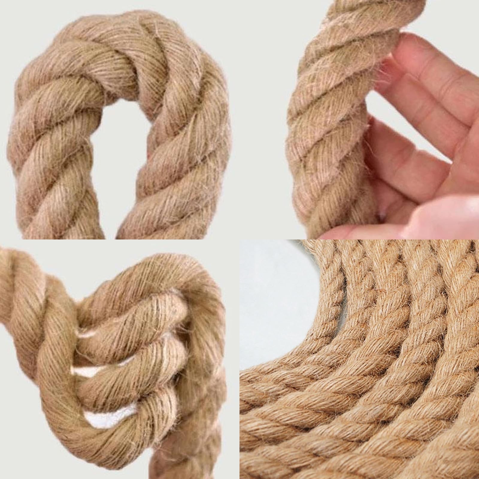 Twisted Manila Rope (3/4 in x 50 ft) Natural Jute 3/4 X 50 Ft, Brown