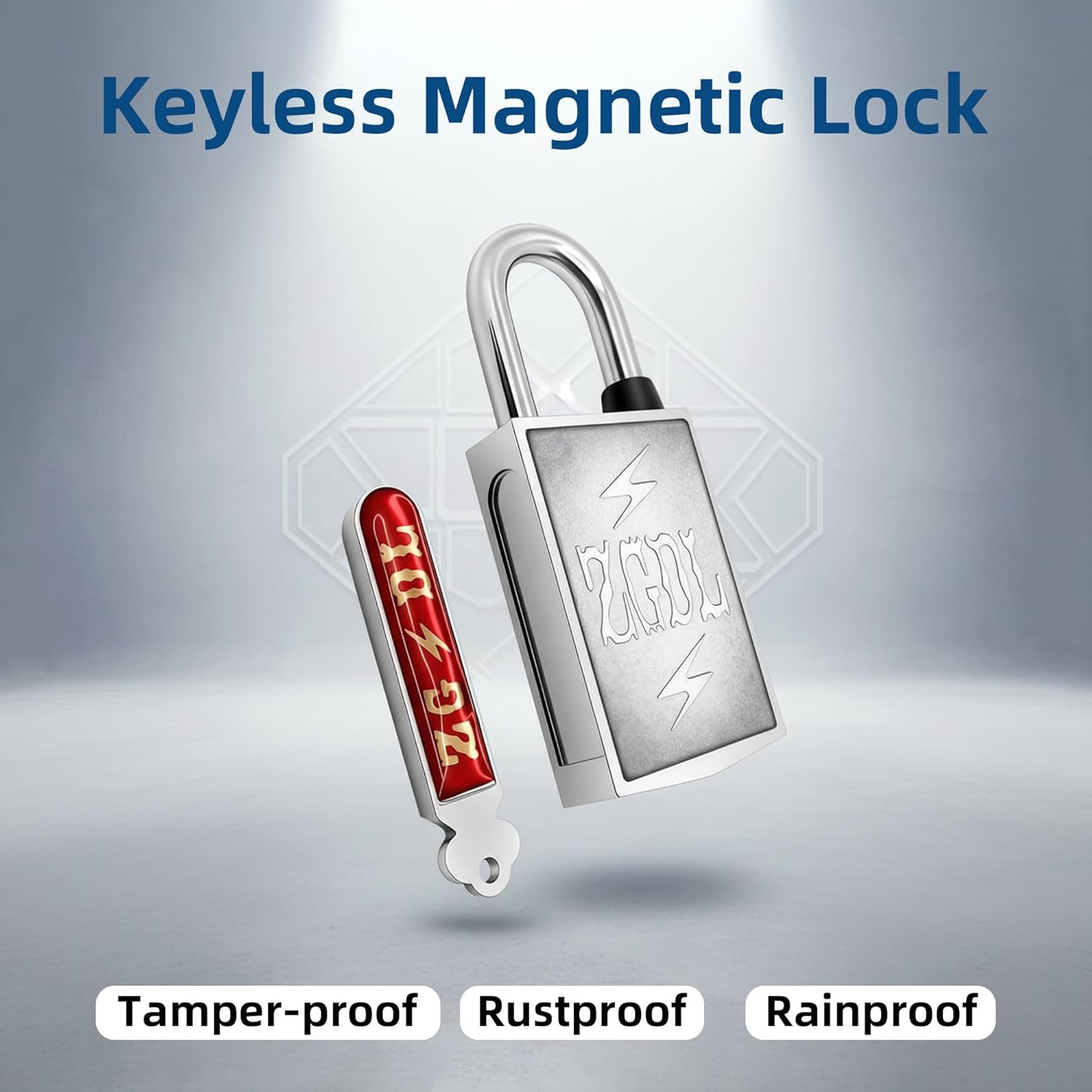 Keyless Hole Magnetic Padlock， 30Mm Outdoor Weatherproof Lock， Waterproof Rust P