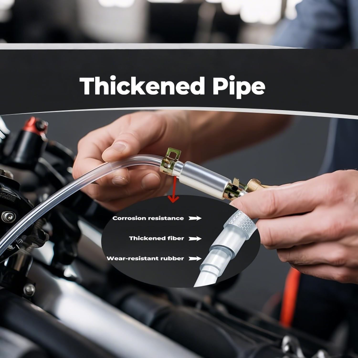 Universal Brake Fluid Bleeder Kit with One-Way Check Valve Hose Brake Bleeder