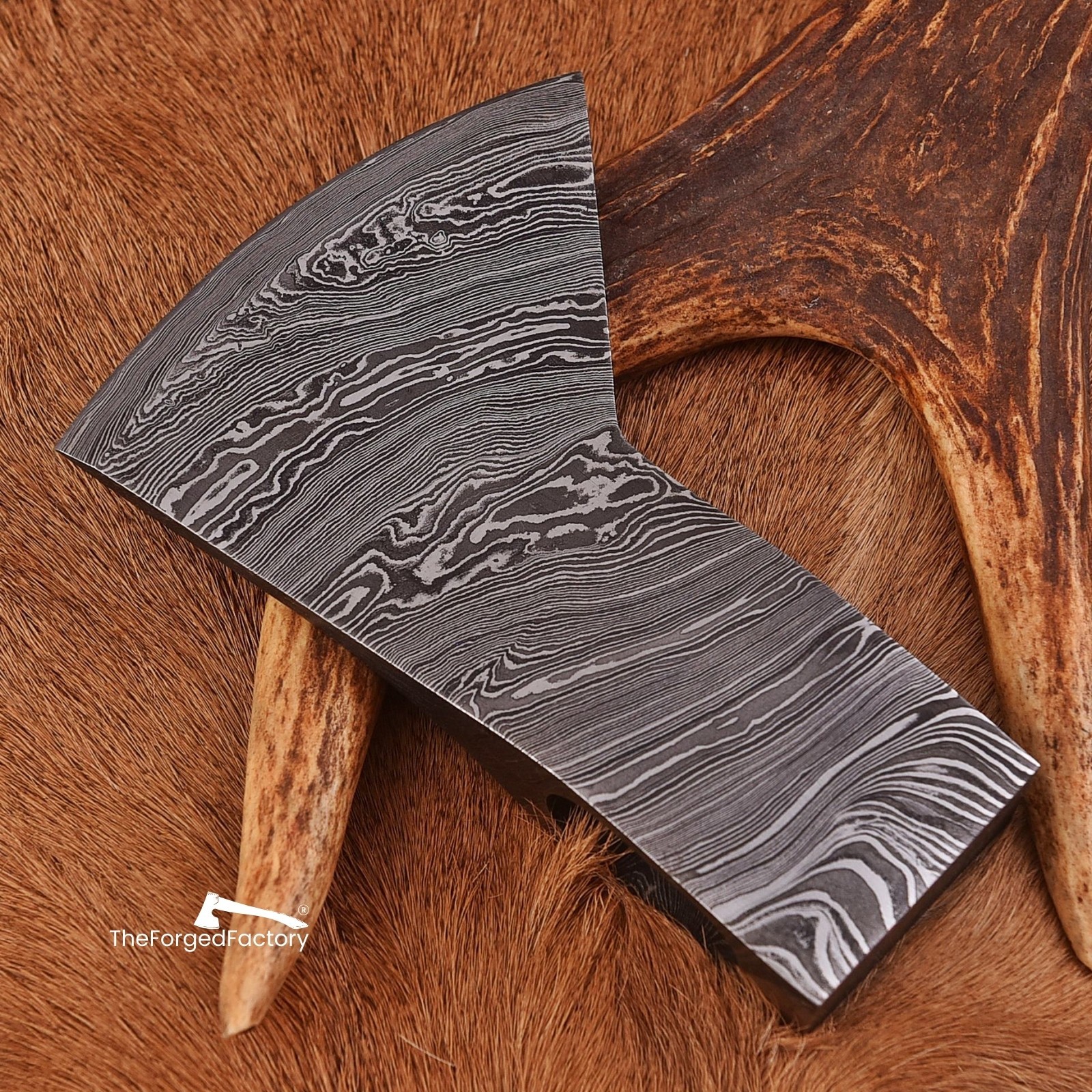 Custom Made Hand Forged Damascus Steel AXE HEAD for BUSHCRAFT and HATCHET AXE