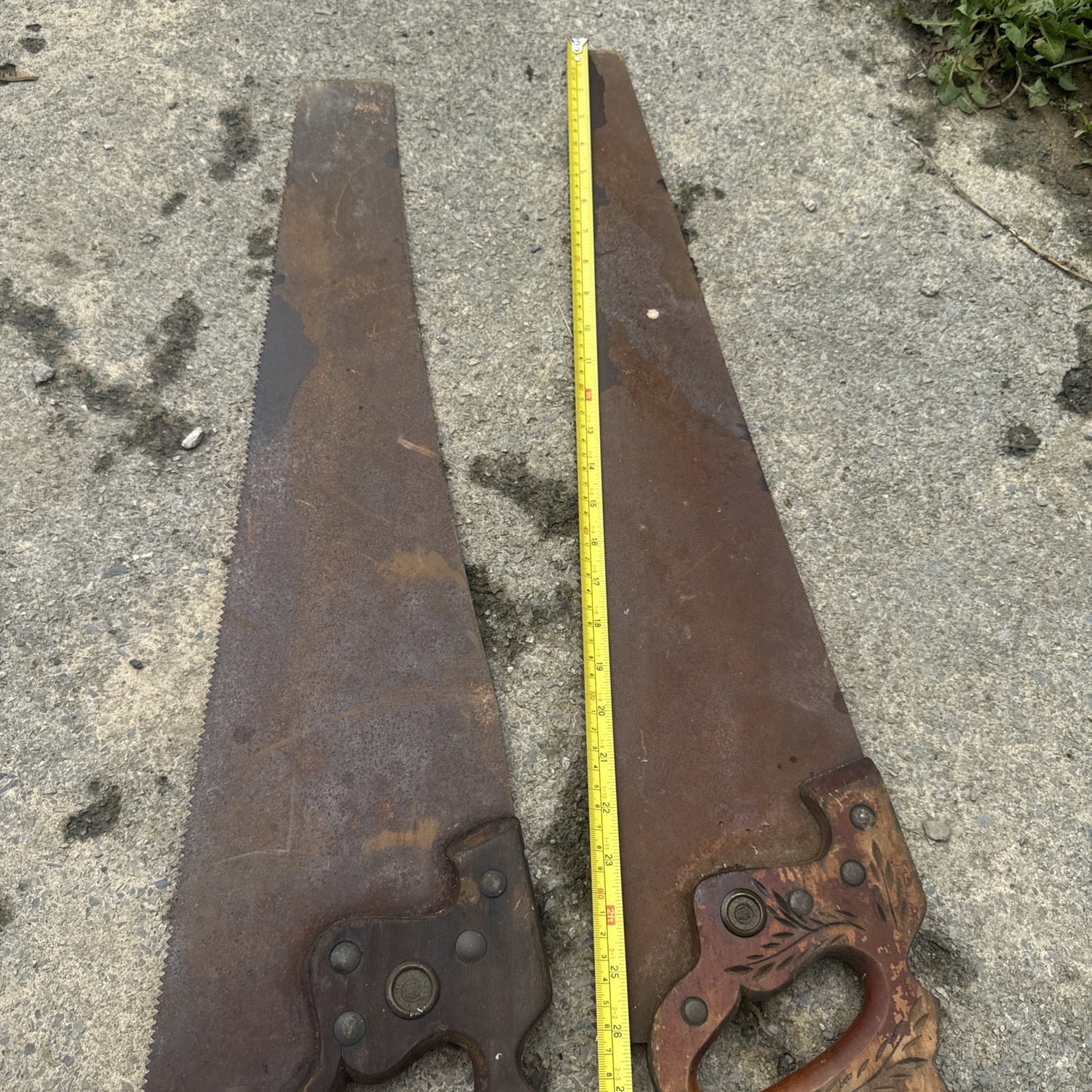 Lot Of 2 Vintage Antique Hand Saws Disston 26”