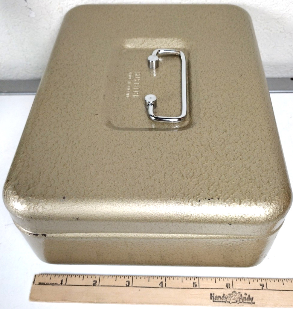 Bostitch Deluxe Steel Lock Box with 2 Keys 10″x7″x3.5″ Vintage Made In England