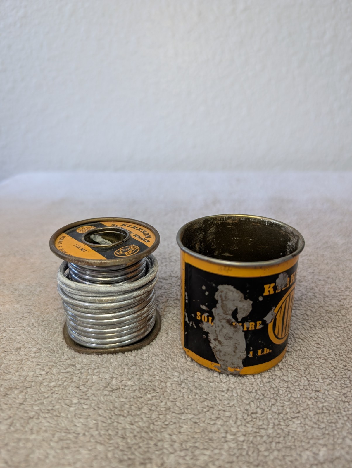 Vintage Kirk Kirkson Solid Wire Solder 1 Lb Tin