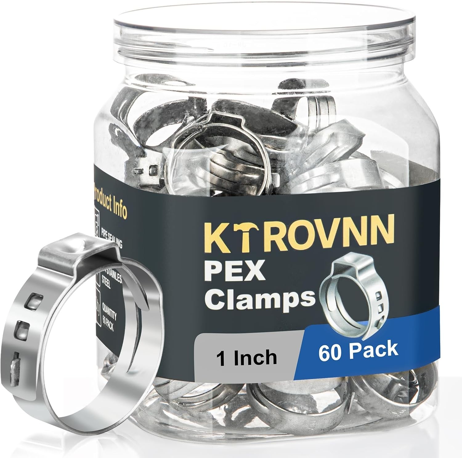 120 Pack 1/2 Inch PEX Cinch Clamps Rings, Heavy Duty 304 Stainless Steel Rings