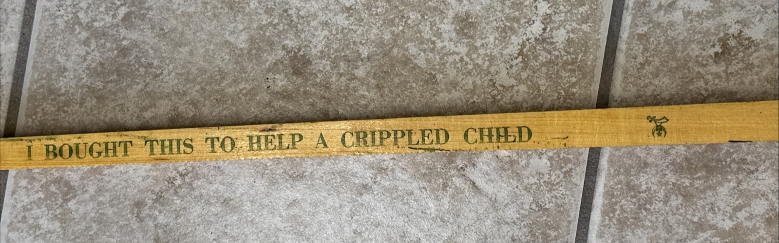 Vintage 36″ Square Wooden Ruler Yard Stick Blue Ridge Shrine Club Triangle Ad
