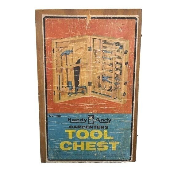 Vintage Handy Andy Kids Carpenters Tool Chest Set No.600 Incomplete