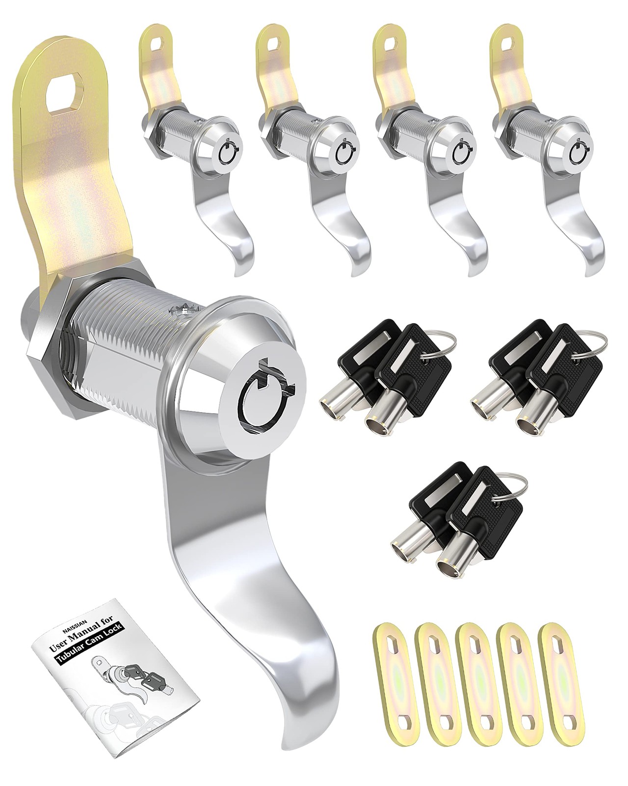 5-Pack 1 1/8 INCH RV Locks for Storage Door Camper Storage Locks with Keys