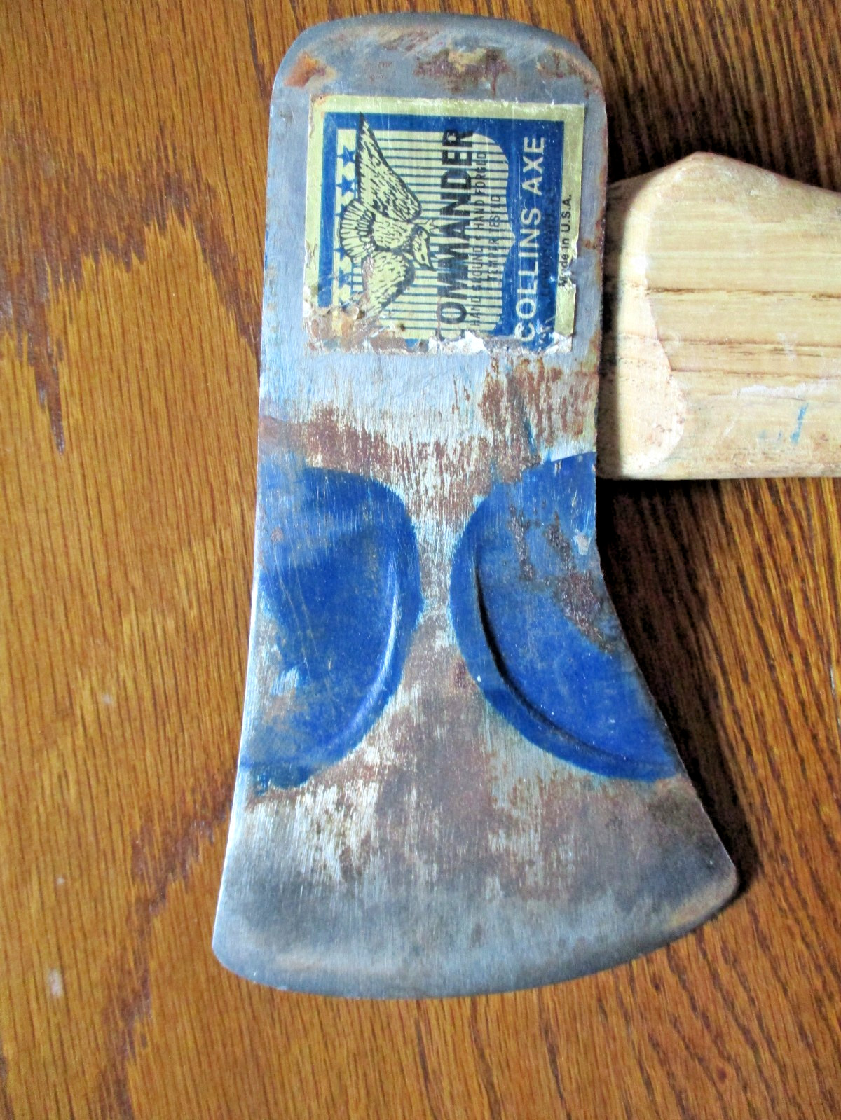 vintage Collins Commander bevel edge 4-1/2lb single bit axe w/ original handle