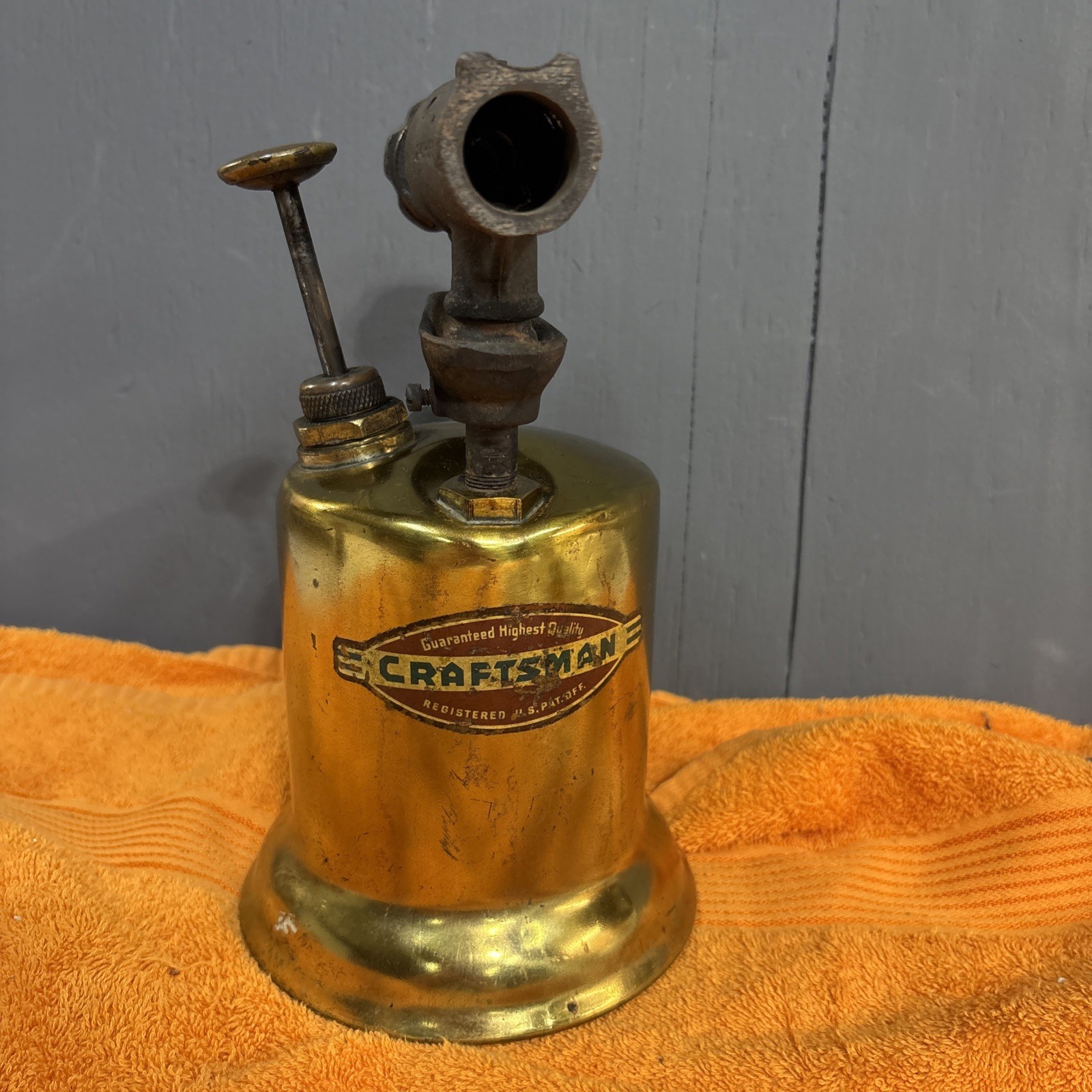G-Vintage Brass Blow Torch Craftsman 1940’s #249-5542