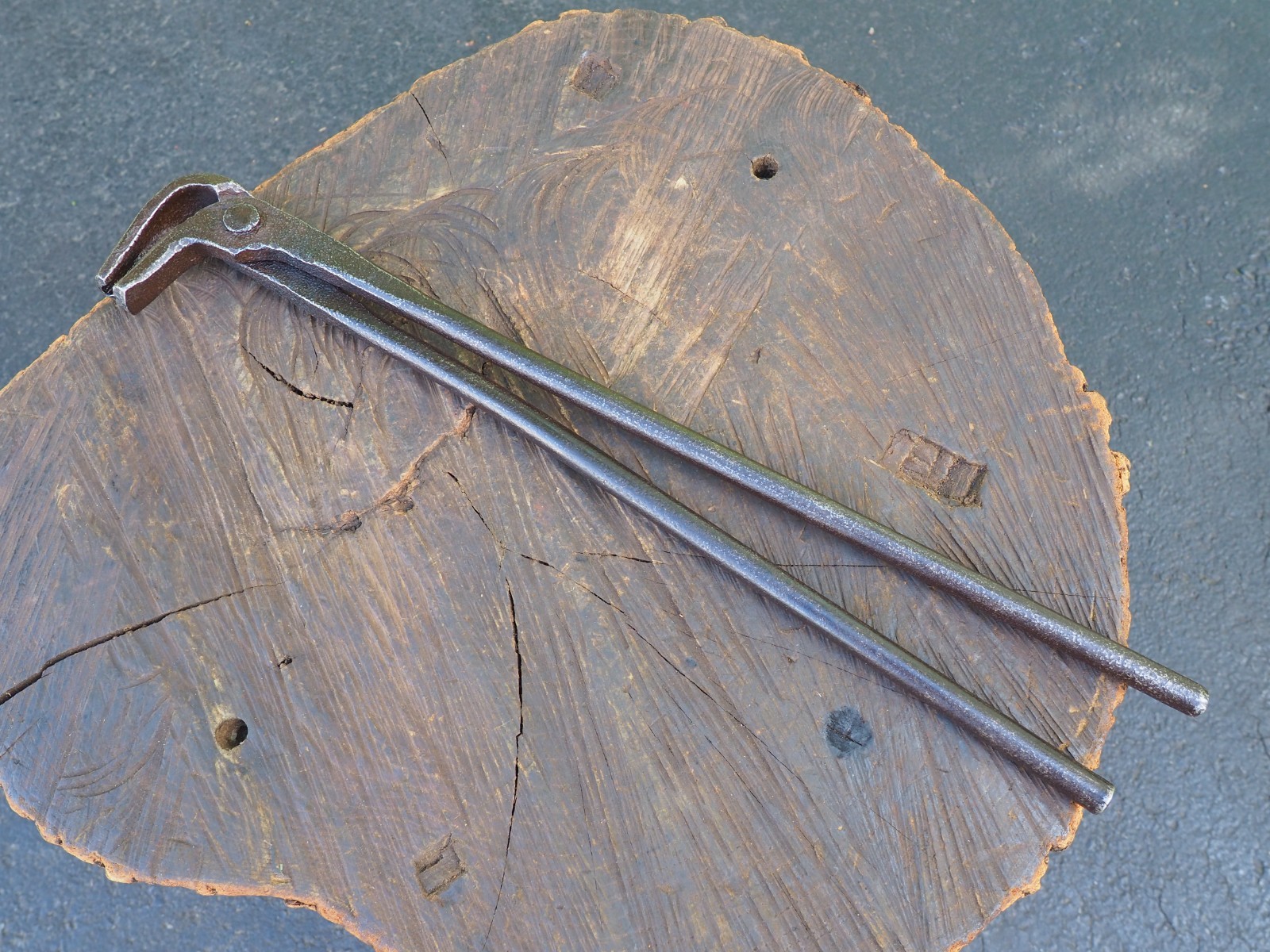 SWEET 19″ PICKUP “90 DEGREE” FORGING BLADESMITH KNIFE TONGS BLACKSMITH ANVIL