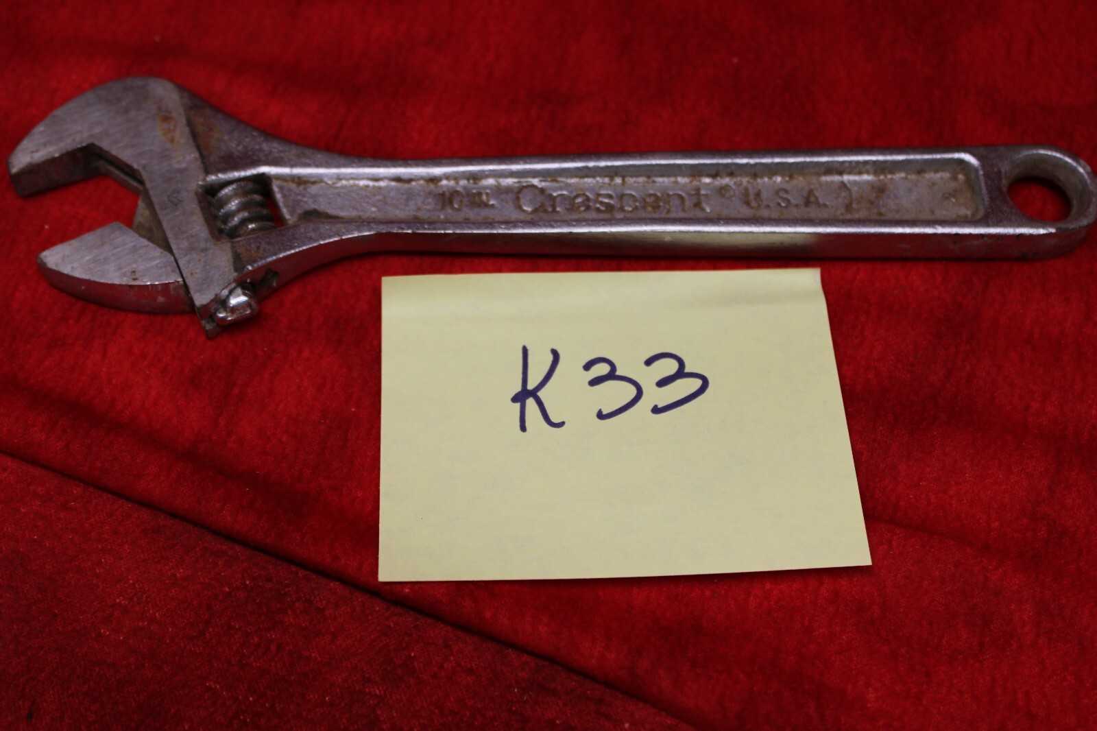 VINTAGE 10″ CRESCENT CRESTOLOY FORGED STEEL ADJUSTABLE WRENCH – USA (K33)
