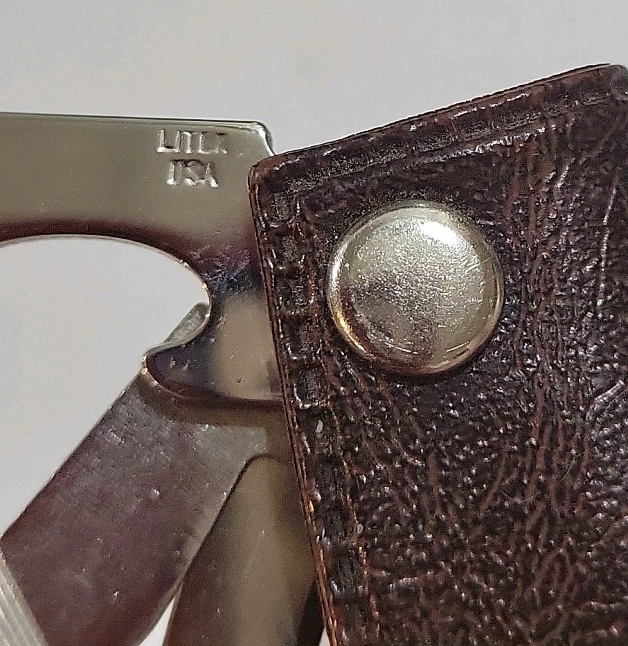 Vintage 1950s Liter USA Keychain Multi Tool Knife Bottle Opener w Case