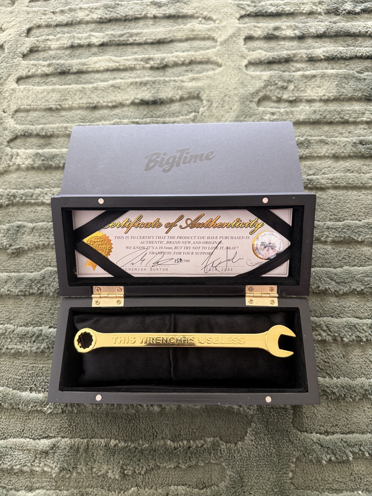 BIGTIME FIRST ANNIVERSARY WRENCH LIMITED EDITION OF 500: 158/500