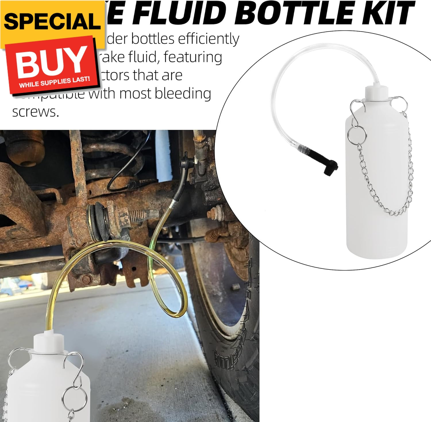 0.8L Brake Bleeder Vacuum Pump Kit,Fluid Extractor,Master Cylinder Bleeder Kit O