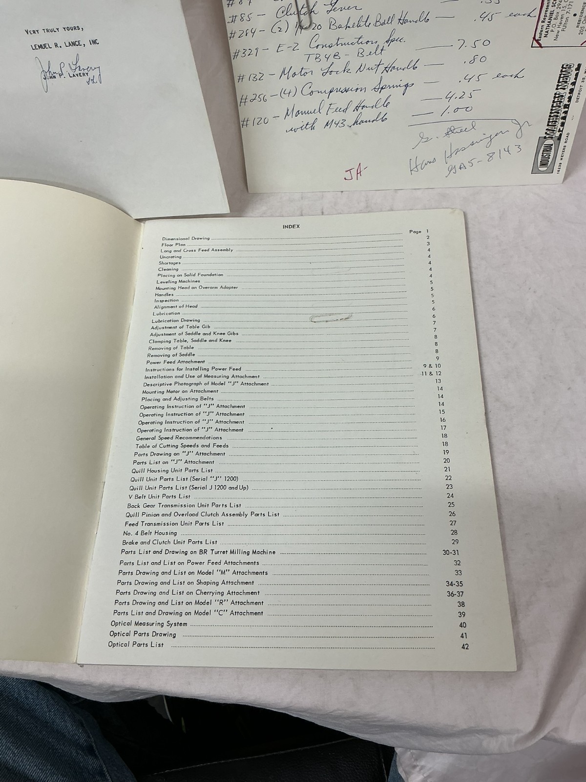 Vintage 1962 Bridgeport Machines Operators Manual Lemuel Lance Inc
