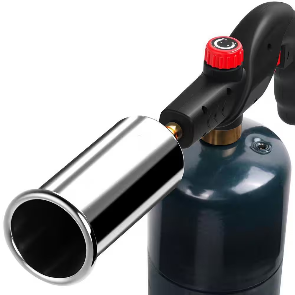 Handheld Metal Propane Torch Gun Adjustable Flame Kitchen Blow Torch with Piezo