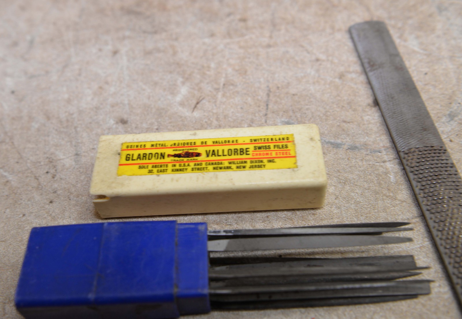 11 Swiss needle file Glardon Vallorbe Austria & 4 texture jeweler machinist tool