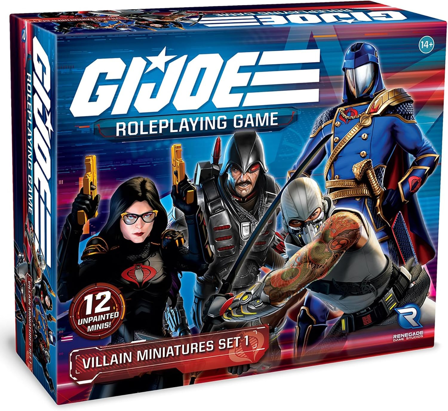 G.I. Joe RPG Villain Miniatures Set 1, 12 Unpainted 28Mm Scale Cobra Figures Exp