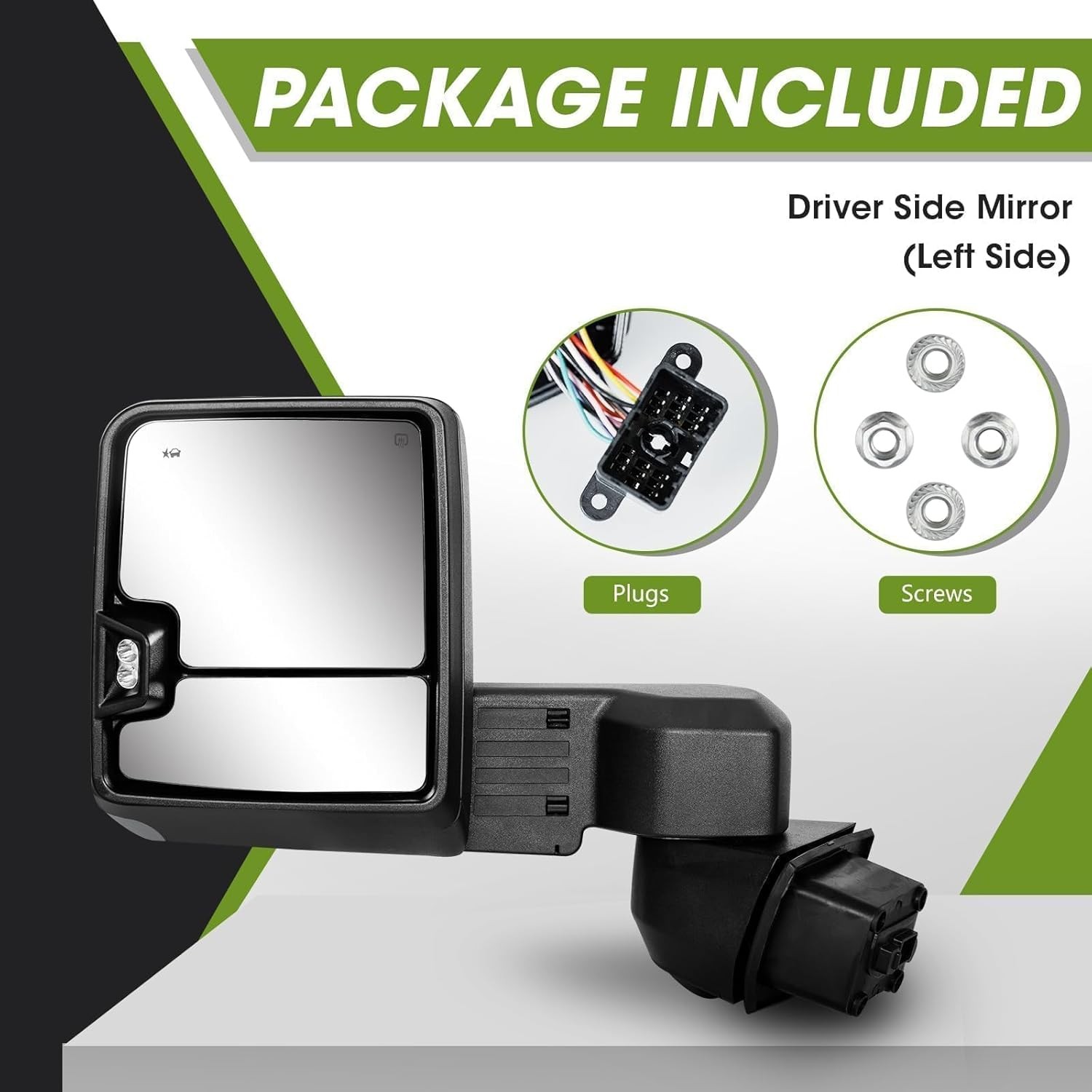 Driver Side Towing Mirror for 2500HD 3500HD GMC Chevy 2020-2025 Silverado/Sierra