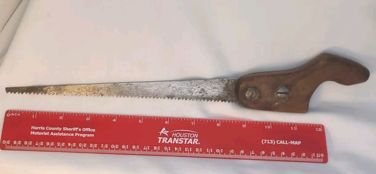 VINTAGE ANTIQUE 9” KEYHOLE SAW COMPASS SAW CARPENTER JOINER OLD TOOLS