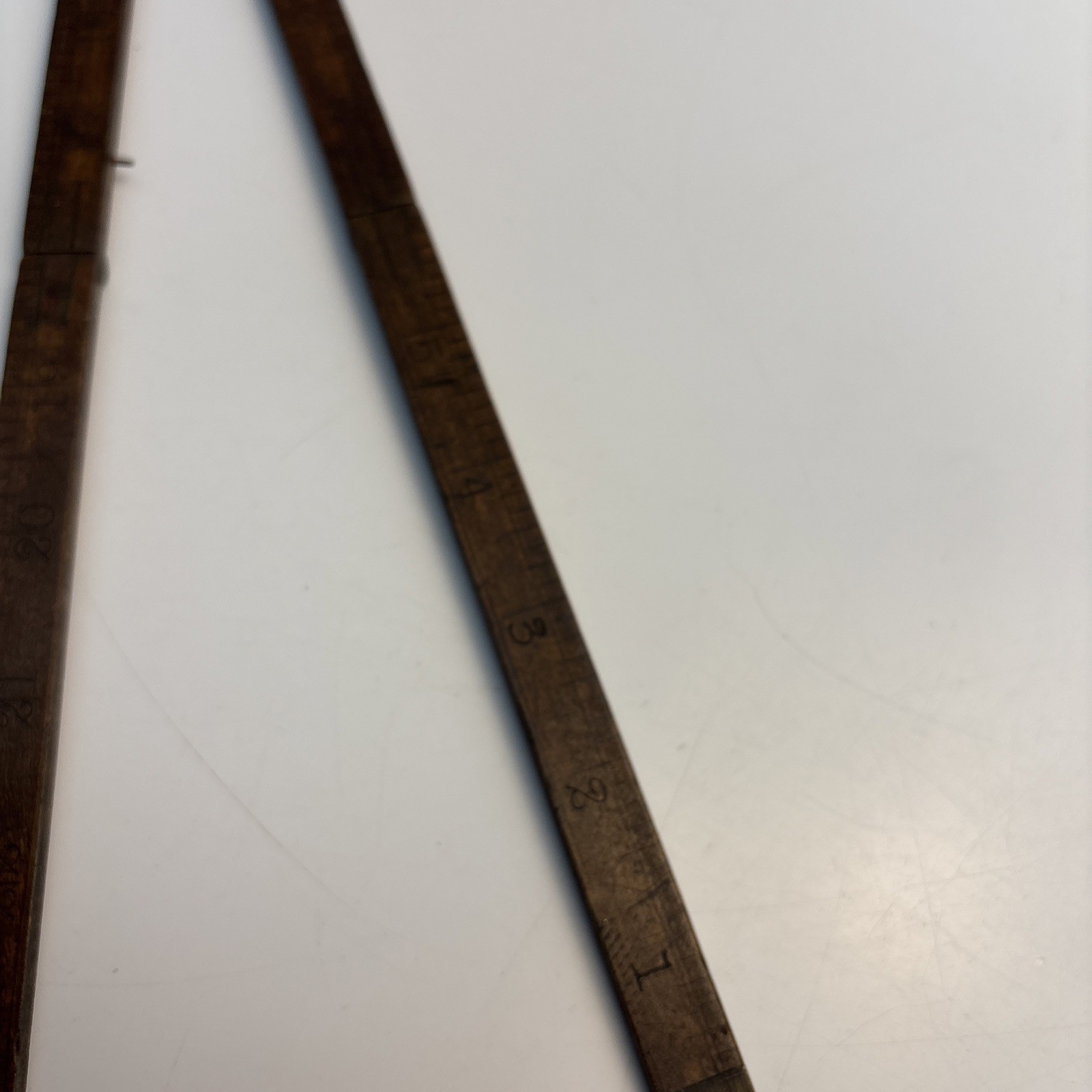 Vintage Upson No 612 Folding Ruler 24 Inch Wood Brass USA