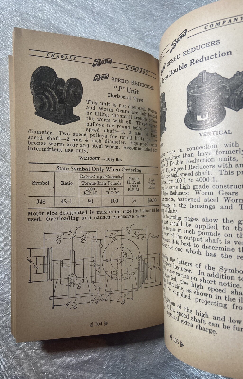 Vintage Bond Stock Gears Speed Reducers #61 Catalog Badger Ball Co. Milwaukee