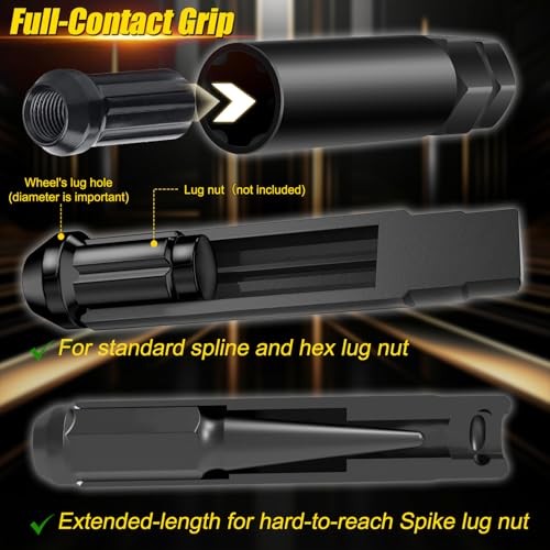 12PCS Spline Lug Nut Socket Set, Master Lug Nut Key Set of 5, 6, 7, 12