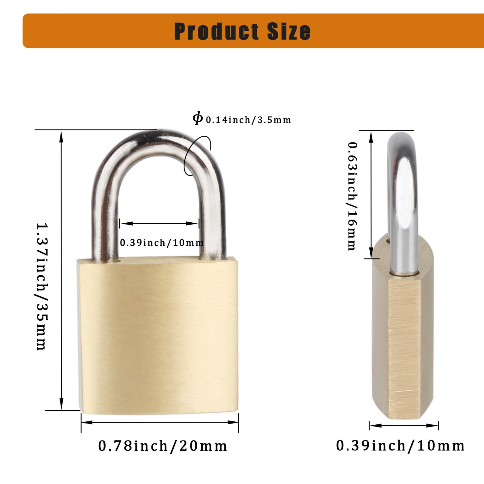 10Pack Small Locks Same Keys 3/4″ 20mm Solid Brass Padlocks Keyed Alike Mini
