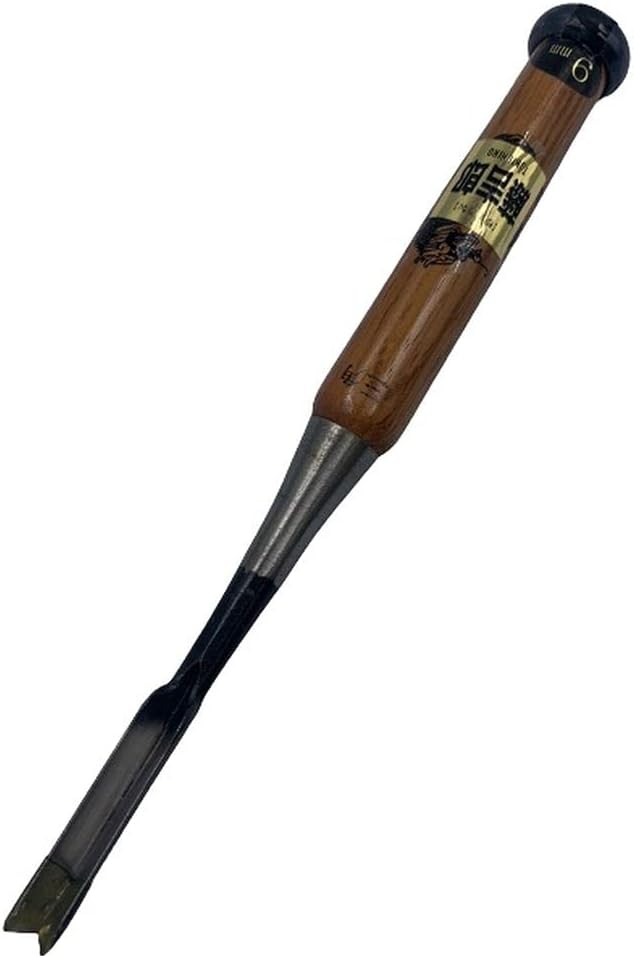 Tokichiro wood carving chisel red oak pattern triangle 0.9cm