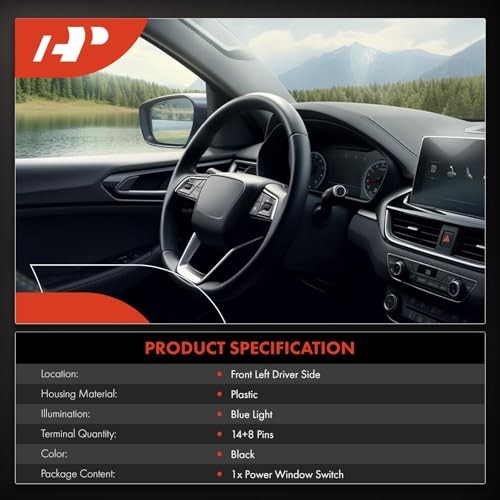 Front Driver Side Master Power Window Switch Compatible with Chevrolet