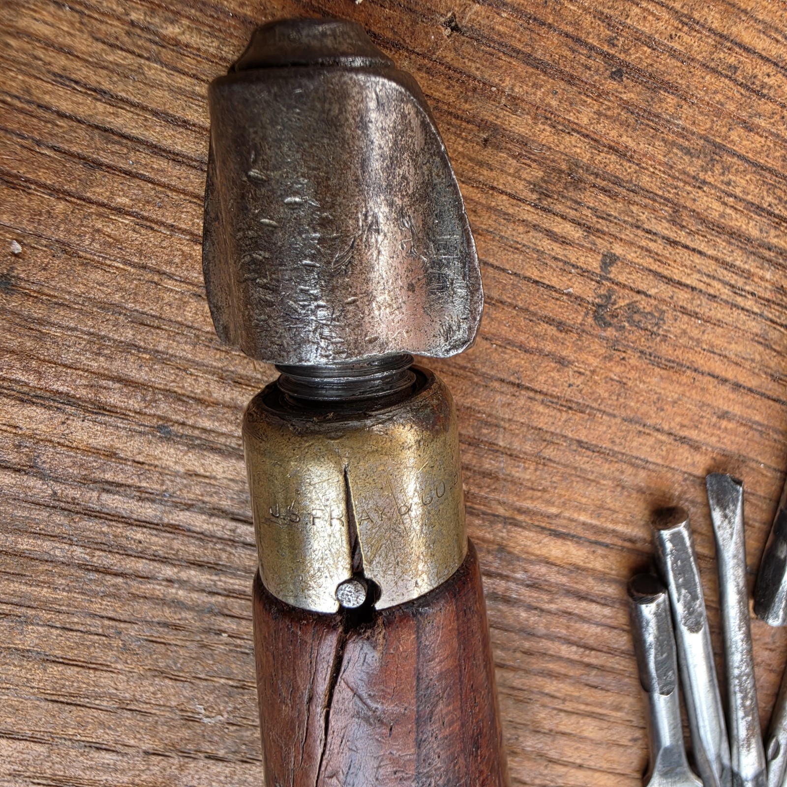 Antique Wooden Handle Bridgeport Multitool With Bits