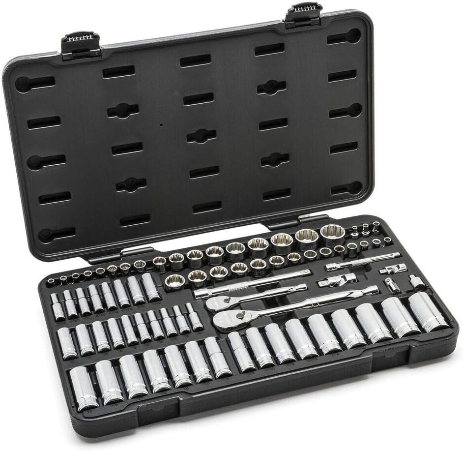GEARWRENCH 76 Pc. 1/4″ & 3/8″ Drive 12 Pt. Standard & Deep Mechanics Tool Set…