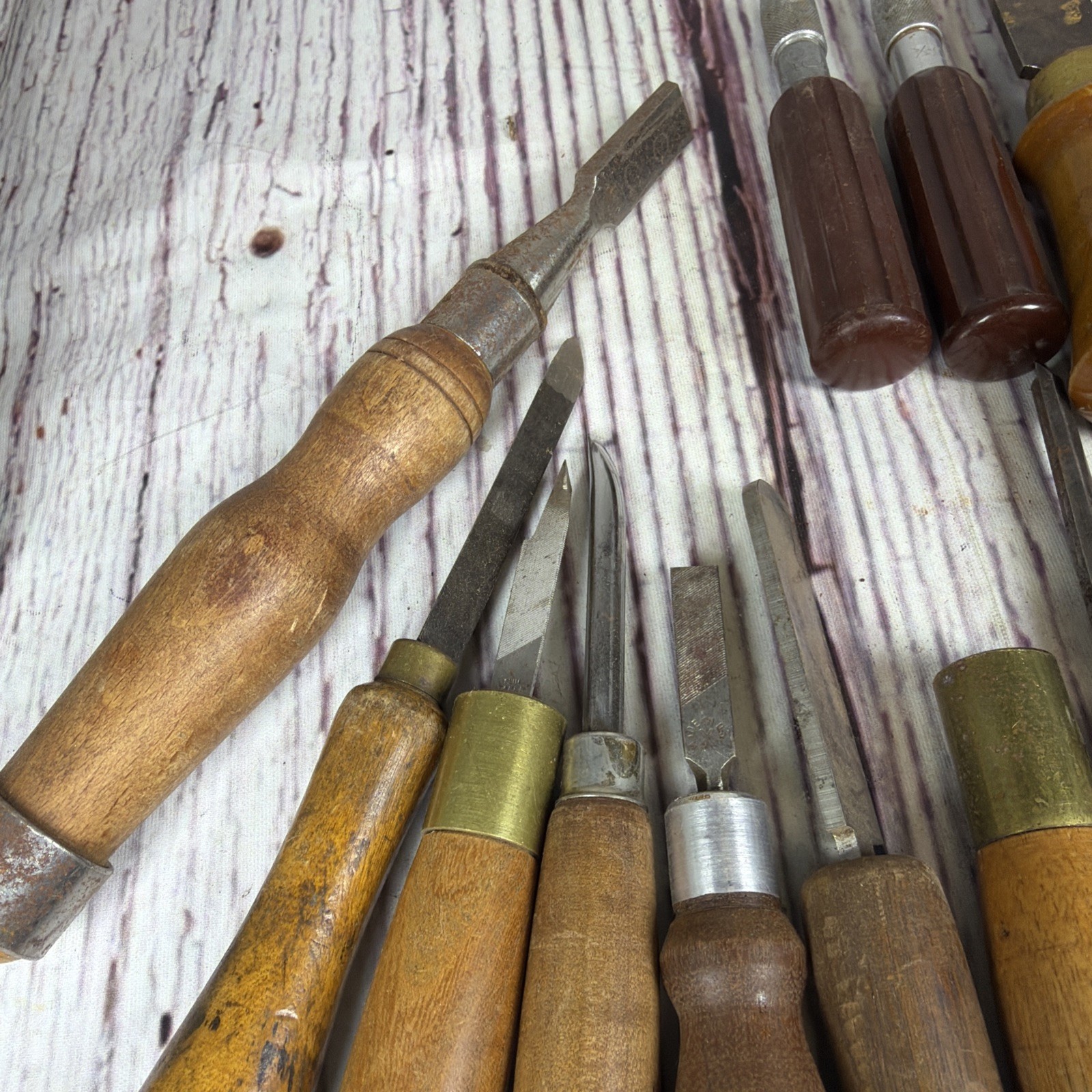 Large Lot Of 21 Vintage Lathe Chisles AMT, X-acto, Fuller, Unbranded Small Size