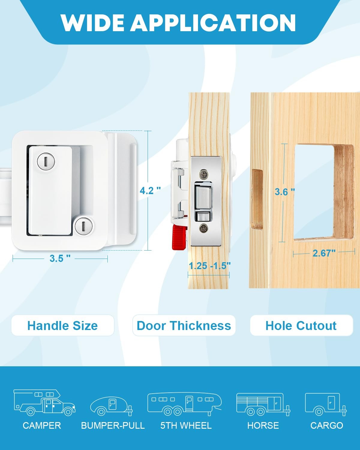 Upgraded RV Door Lock Replacement with Paddle Deadbolt, Camper Door Handle La…