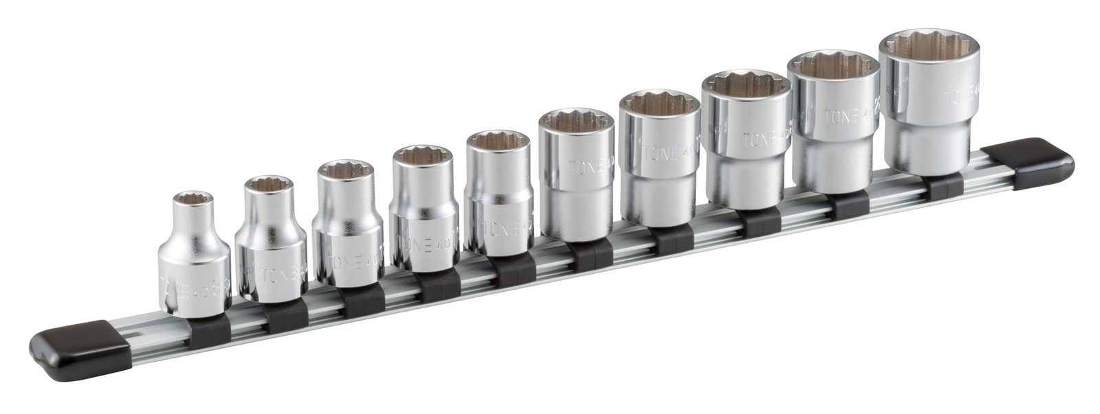 12-Point Socket Set, Holder, HD410, 12.7mm 1/2 Drive, Includes 10 Pieces