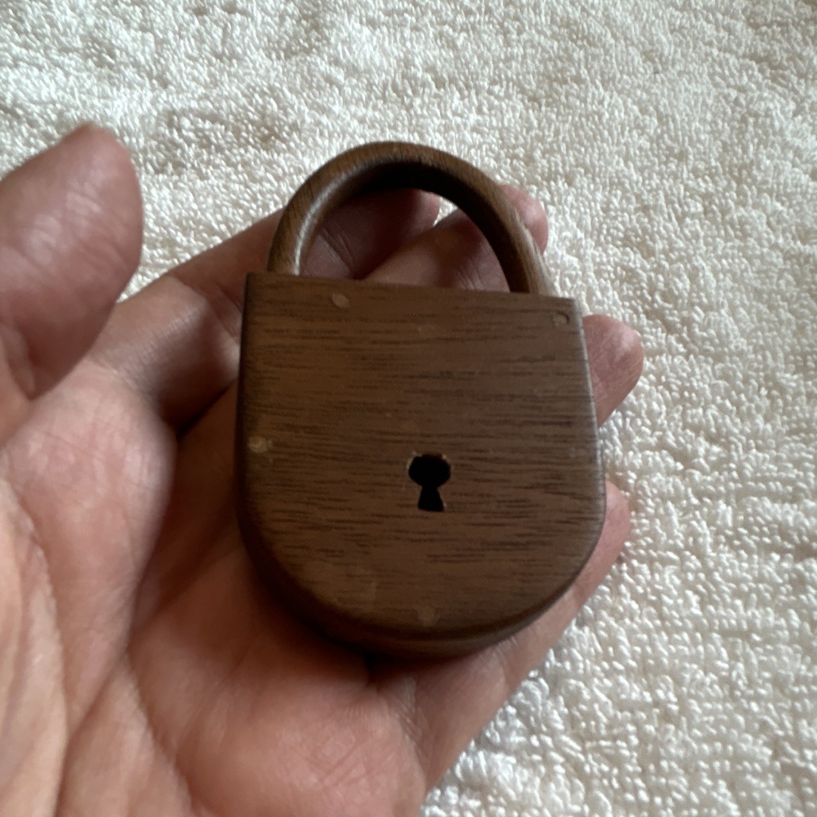 Vintage Wooden Lock For Decorating, No Key