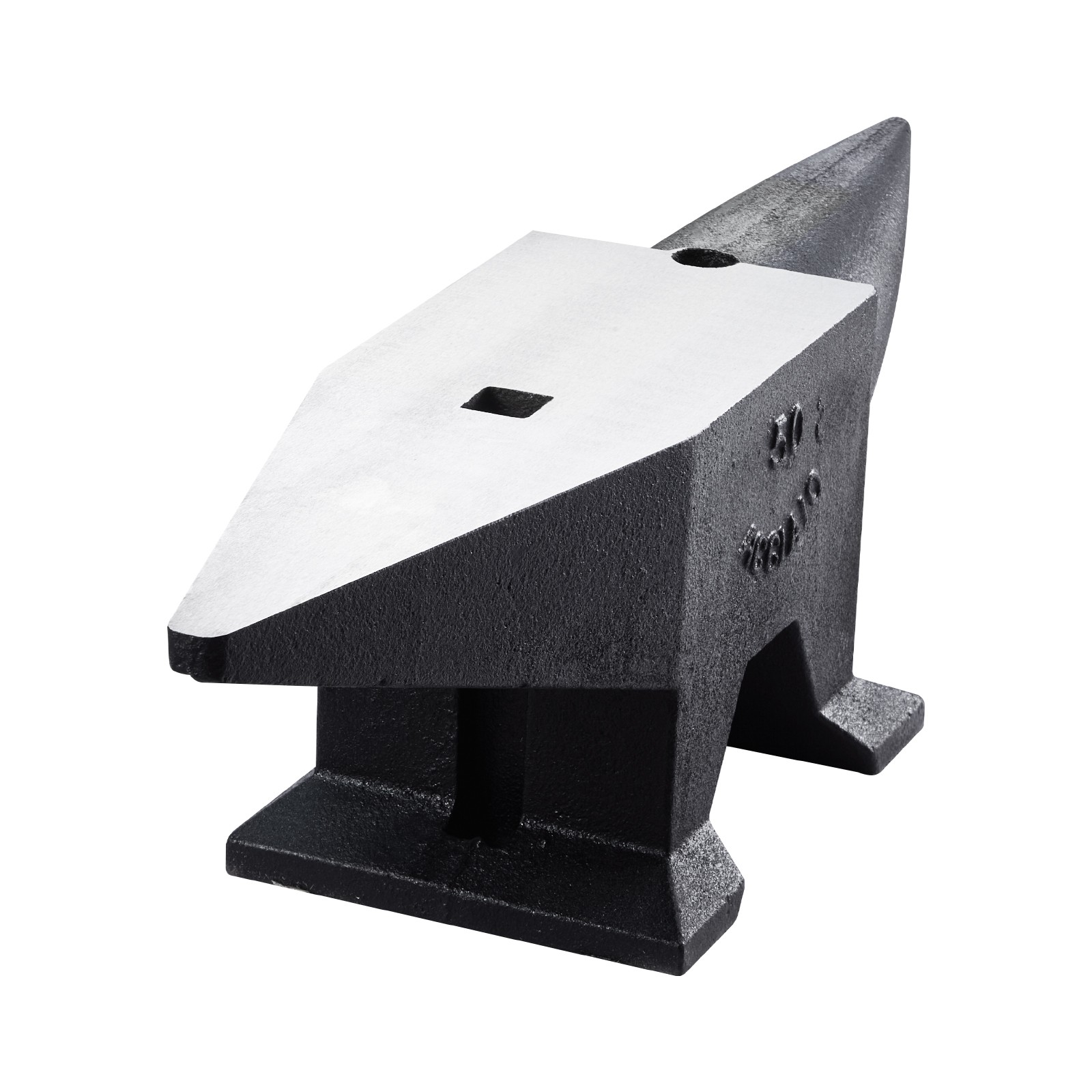 VEVOR Blacksmith Anvil Steel Round Horn Anvil 105lbs 2 Holes for Metal Work