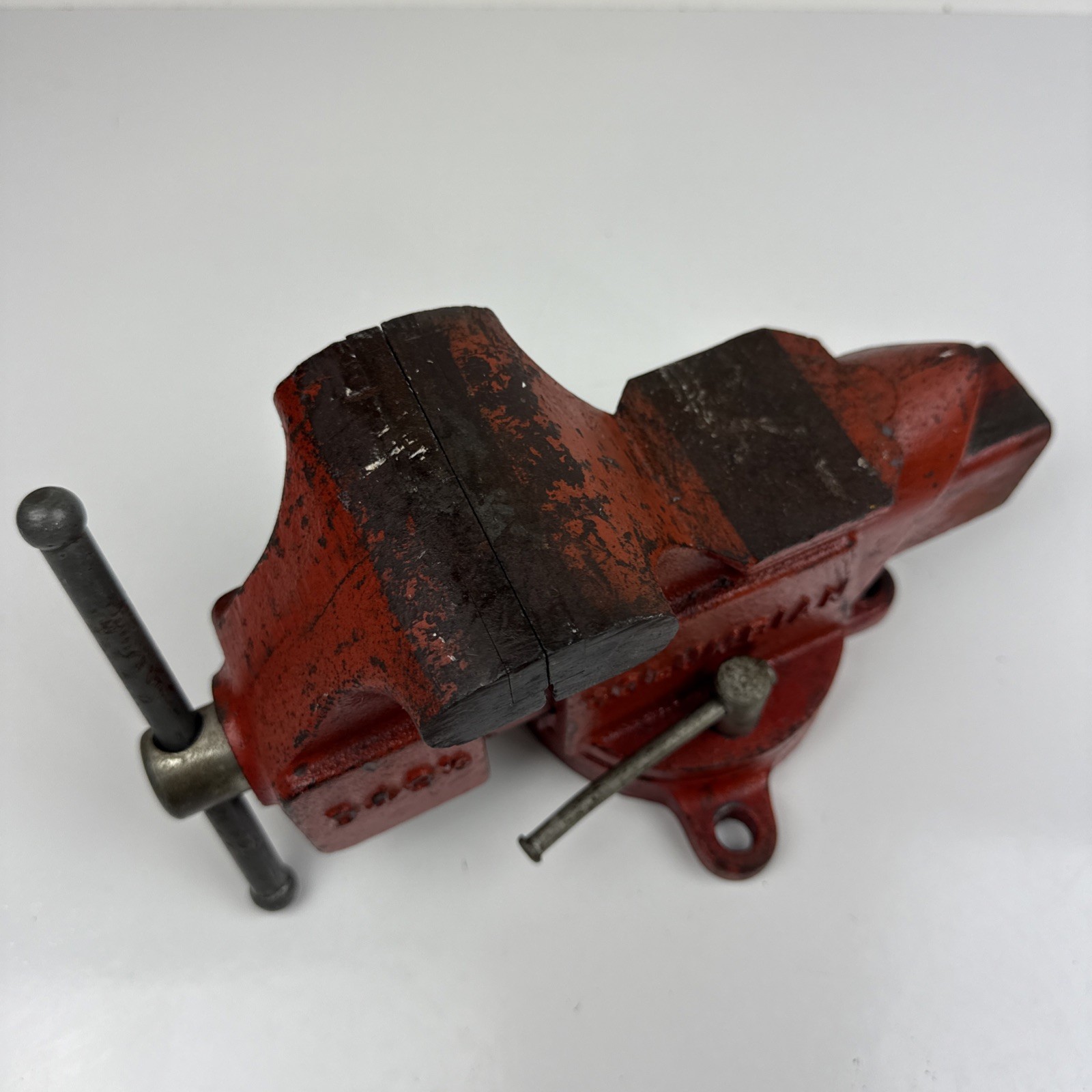 NICE! Vtg COLUMBIAN Bench Vise D43-1/2 Swivel Base 3-1/2″ Jaws, Anvil, Pipe Jaws