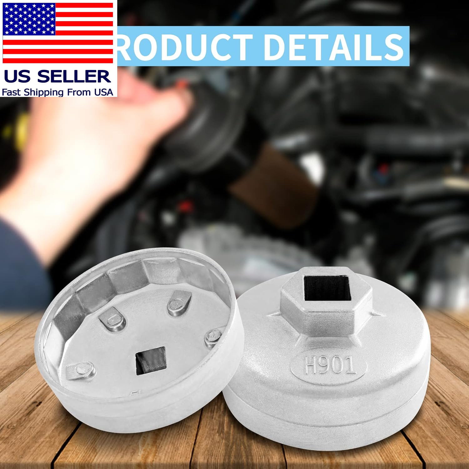 65Mm 14 Flute Oil Filter Wrench, Cap Type Oil Filter Removal Tool Aluminum Oil F
