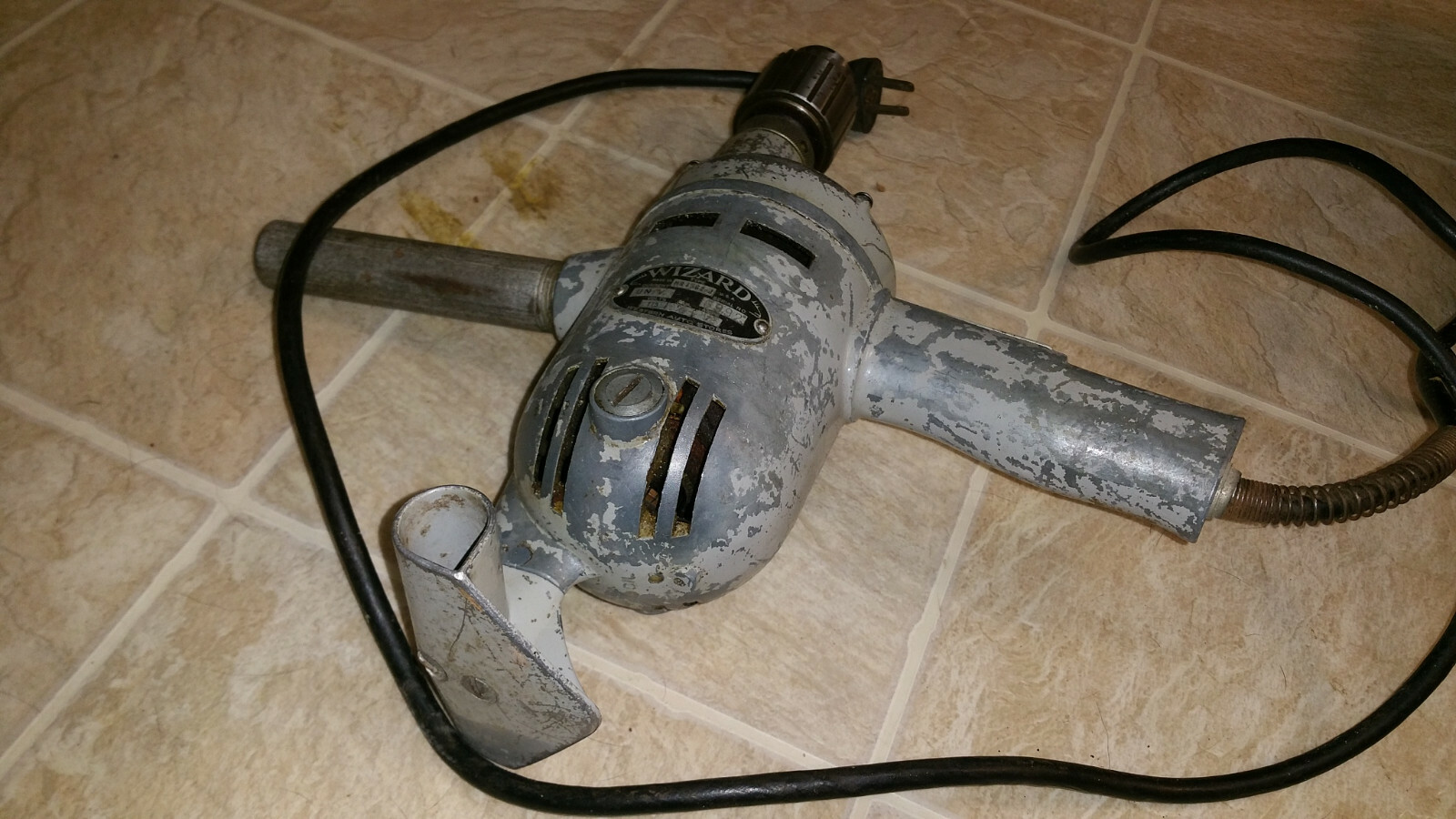 Wizard 2 Hand Electric Power Drill hr4562-j 115v 1/2 2a Western Auto Jacobs vtg