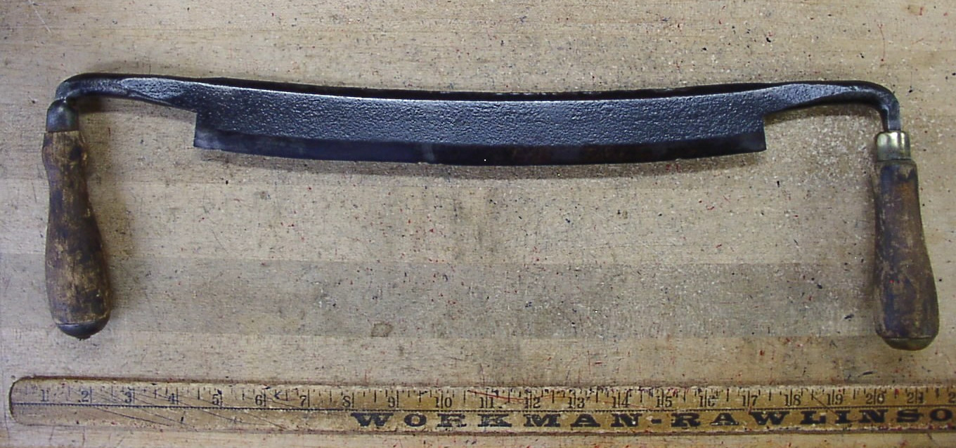 Antique Unbr. Draw Knife,19-3/4″ OAL,1-5/8″ X 12-5/8″ Edge,Solid Handles,L@@K!