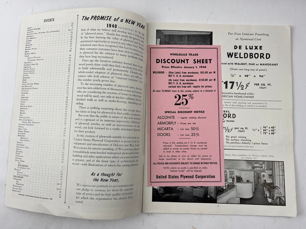 1940 The Plywood Catalog United States Plywood Corp NYC Art Deco Interiors