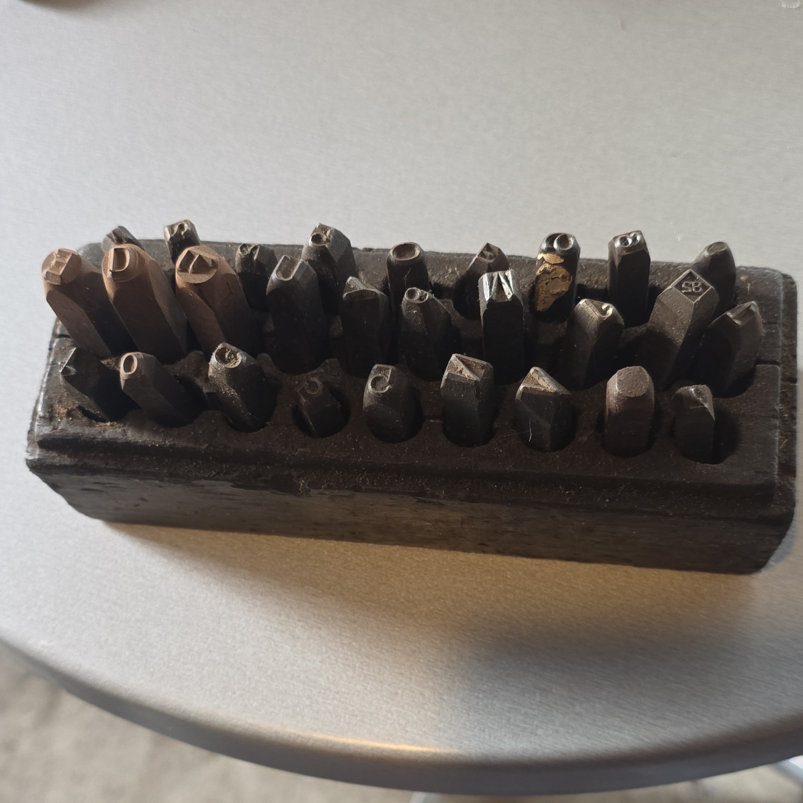 Rare Vintage NEW METHOD DETROIT Steel Stamp Letters Alphabet Punch Set USA 1/8”