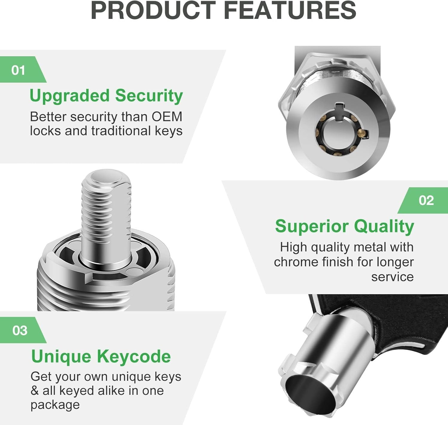Zinc Alloy RV Cam Locks – Keyed Alike 1-1/8″ for Campers & Toolboxes