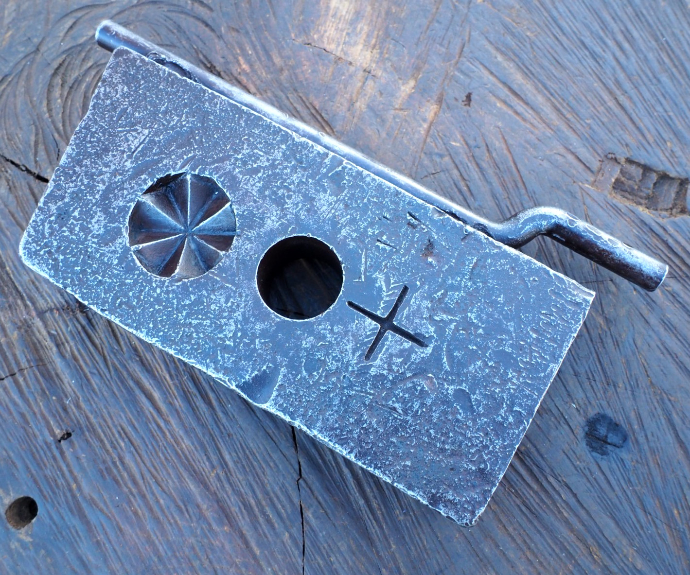 RARE STAR HAMMER ROCK DRILL BIT SHARPENING JIG BLACKSMITH COAL MINE ANVIL RR