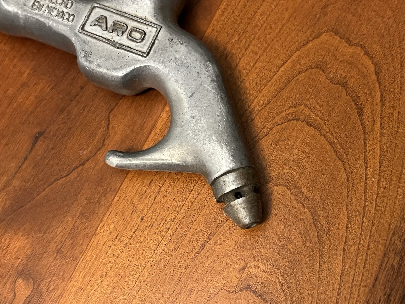 Vintage ARO 7444-J Blow Gun Air Nozzle 100 PSI in 20 PSI Out Silver Tone Mexico