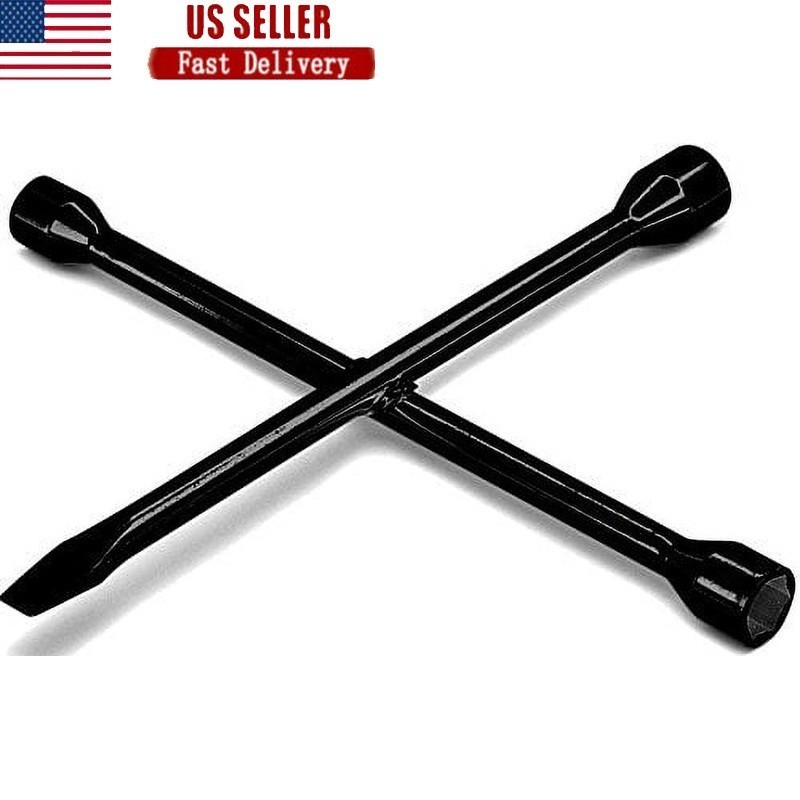 Heavy Duty 14 Inch 4 Way Lug Wrench Tire Change Tool Cars Trucks 2.6lb New