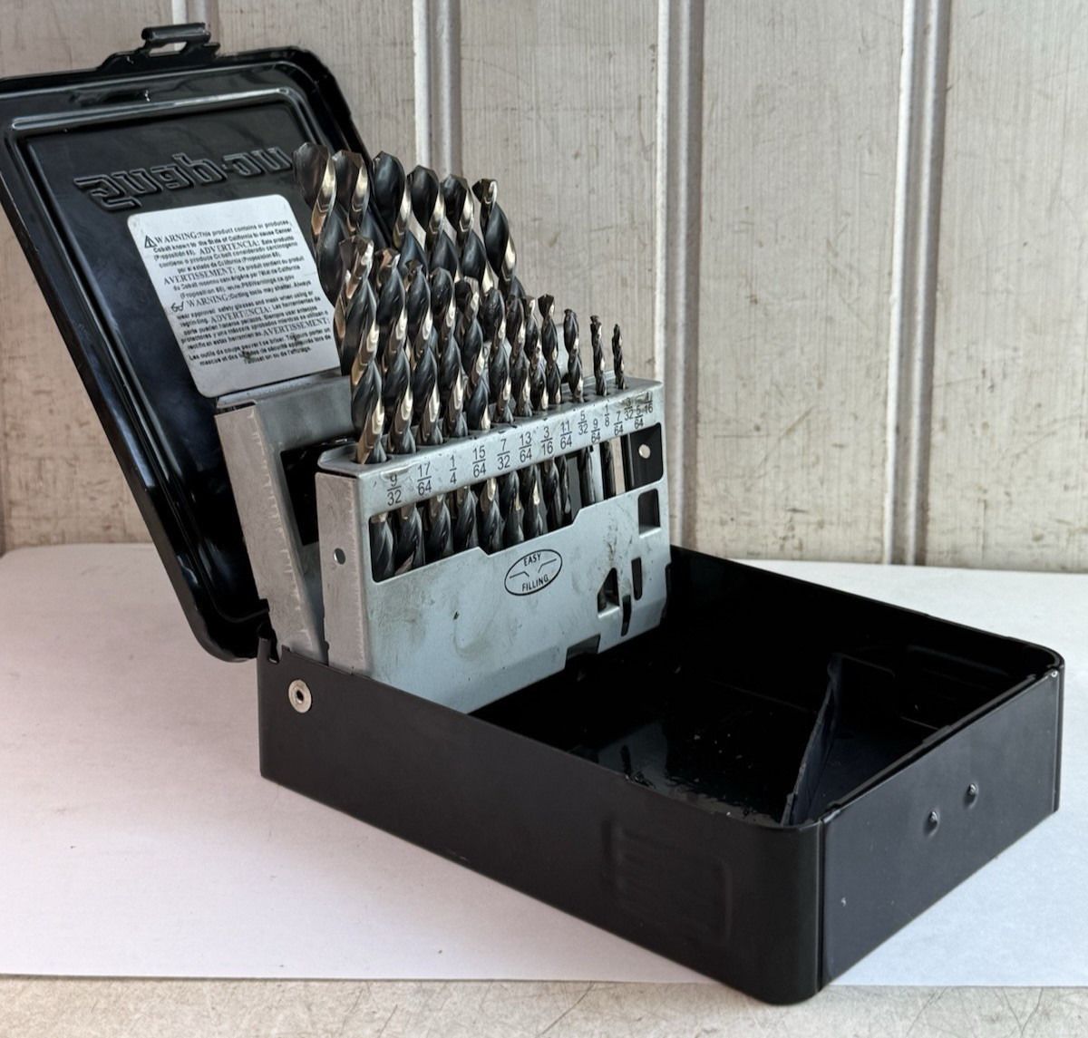 SNAP ON DBTB121 Metal Drill Bit Case Holder With Assorted Drill Bits /Incomplete